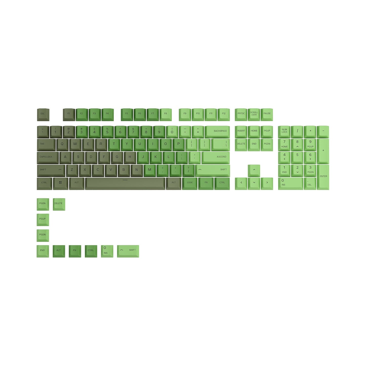 Glorious GPBT Premium Keycaps in Olive